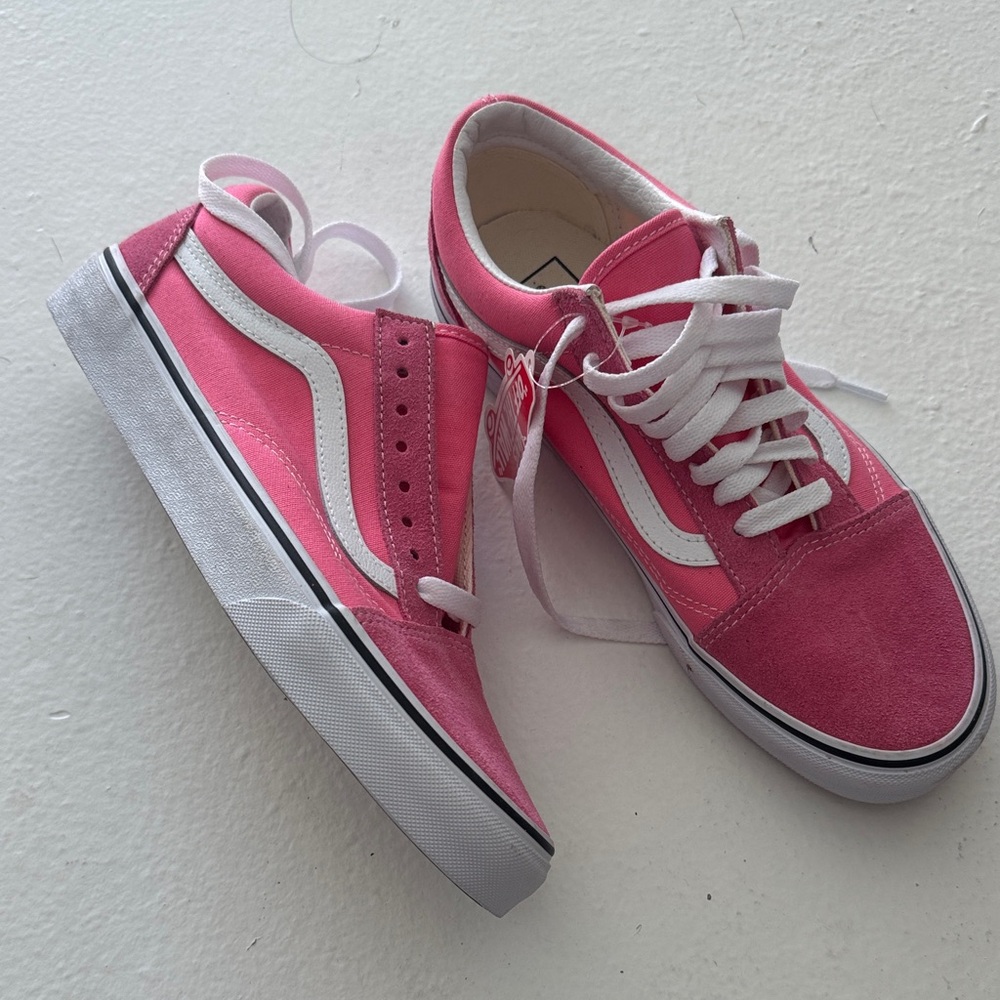 Vans Pink and White Women's Sneakers